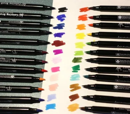 Огляд маркерів koi coloring brush pens