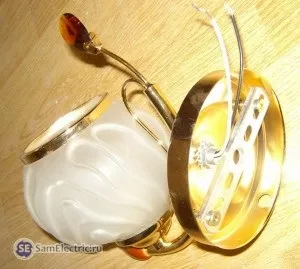 Підключення настінного бра