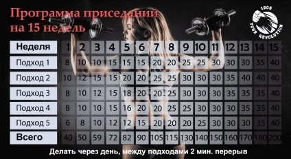 Програма присідань складання, техніка, поради (Абонемент активується моменту) Програма присідань складання, техніка, поради