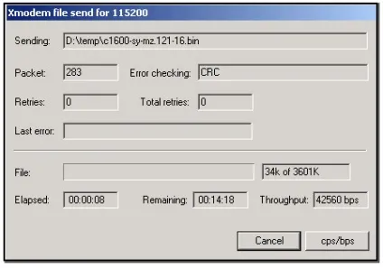Процедура завантаження консолі xmodem з використанням rommon (завантаження) Процедура завантаження консолі xmodem з використанням rommon