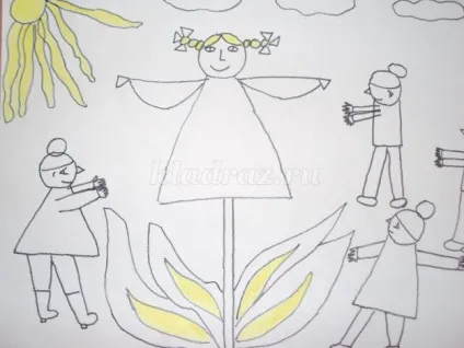 Малювання на тему масниця в підготовчій групі (олівцем раскрашиваем одяг) Малювання на тему масниця в підготовчій групі