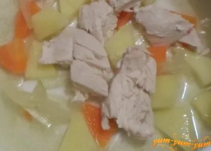 Сирний суп-пюре (крем) з куркою (столу бажано відразу) Сирний суп-пюре (крем) з куркою