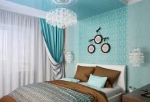Спальня в бірюзових тонах фото інтер'єру, дизайн в шоколадних і коричневих, з білим акцентом (спальня) Спальня в бірюзових тонах фото інтер'єру, дизайн в шоколадних і коричневих, з білим акцентом