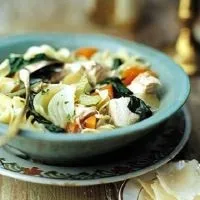 Тушкована курка з овочами