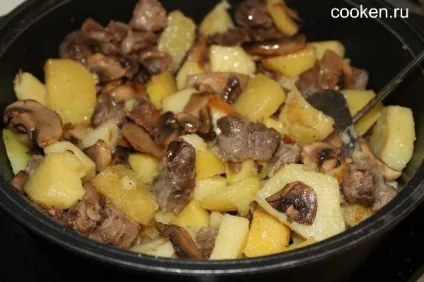 Тушкована картопля з м'ясом і грибами - рецепт з фото (тушкована) Тушкована картопля з м'ясом і грибами - рецепт з фото
