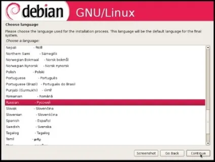 установка debian
