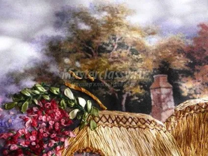 Вишивка картини в змішаній техніці «лебединий будиночок» (будиночок) Вишивка картини в змішаній техніці «лебединий будиночок»