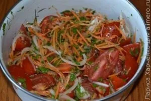 Закуска з помідорів з часником і цибулею (закуска рецепт) Закуска з помідорів з часником і цибулею