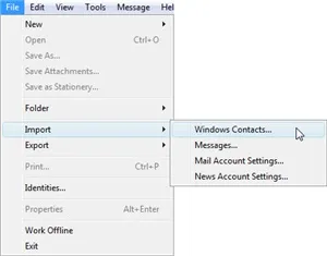 Міграція з outlook express в windows mail