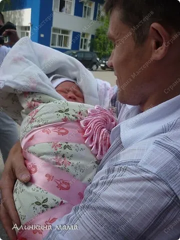Бант для новонародженої для виписки з пологового будинку мк, країна майстрів (день народження) Бант для новонародженої для виписки з пологового будинку мк, країна майстрів