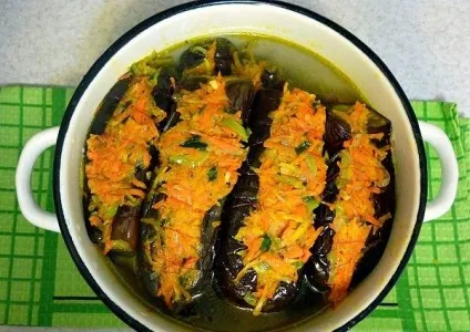 Баклажани з морквою фаршировані - покроковий рецепт з фото на