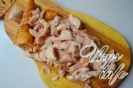 Млинцевий салат з копченої куркою рецепт з фото (млинцевий) Млинцевий салат з копченої куркою рецепт з фото