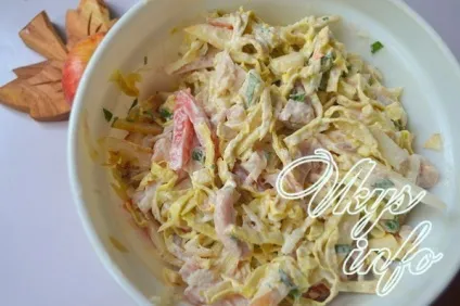 Млинцевий салат з копченої куркою рецепт з фото (млинцевий салат) Млинцевий салат з копченої куркою рецепт з фото