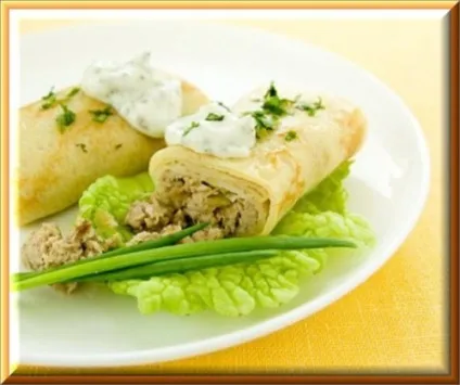 Млинці з куркою, грибами і сиром, ода кулінарії (куркою) Млинці з куркою, грибами і сиром, ода кулінарії