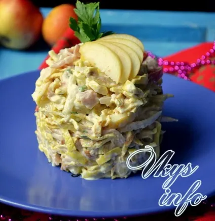 Млинцевий салат з копченої куркою рецепт з фото (рецепт) Млинцевий салат з копченої куркою рецепт з фото