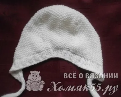 Чепчик для новонародженого спицями (разом виворітного петлею) Чепчик для новонародженого спицями