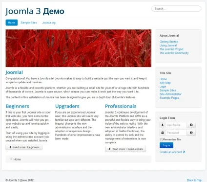 Демо-дані в joomla 3