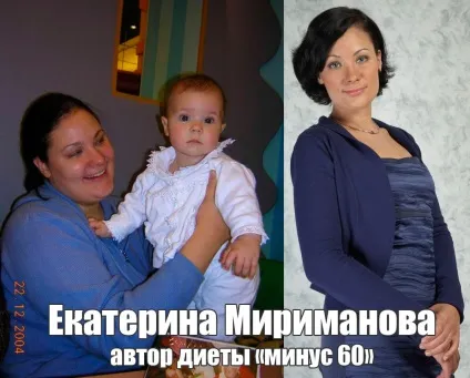 Дієта Катерини Мірімановой «мінус 60» (система харчування мінус 60) Дієта Катерини Мірімановой «мінус 60»