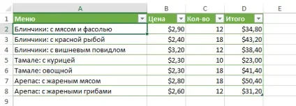 Excel 2013 таблиці