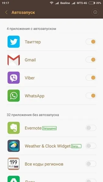 Фонова робота додатків в miui