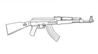 Як намалювати ак-47 олівцем (намалювати) Як намалювати ак-47 олівцем