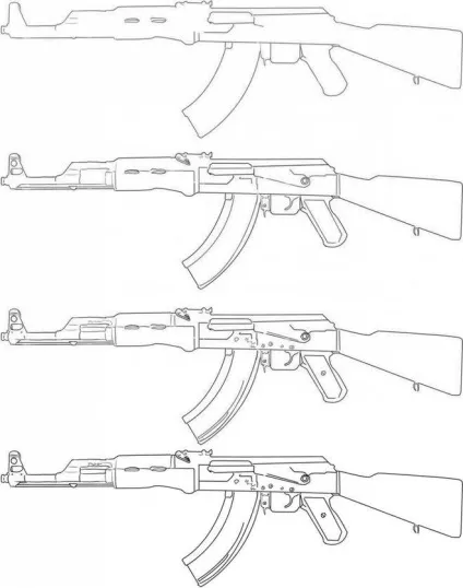 Як намалювати ак-47 олівцем (намалювати) Як намалювати ак-47 олівцем