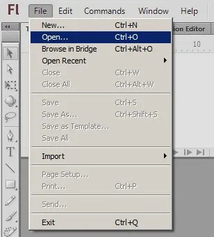 Як відкрити flash professional cs6