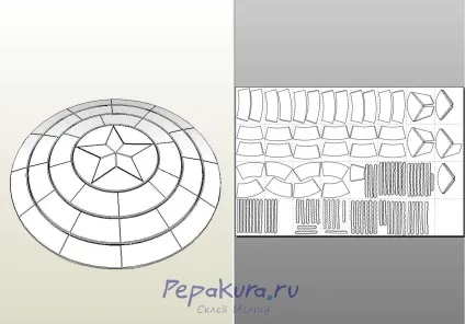 Як зробити щит капітана америка, pepakura (pepakura) Як зробити щит капітана америка, pepakura