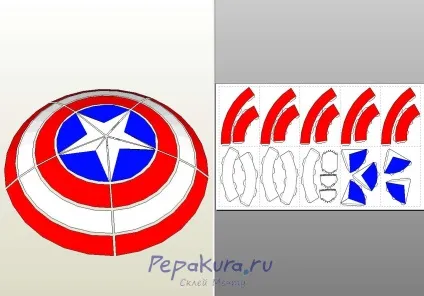 Як зробити щит капітана америка, pepakura (америка) Як зробити щит капітана америка, pepakura