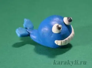 Кіт і дельфін - ліплення з пластиліну, каракулі