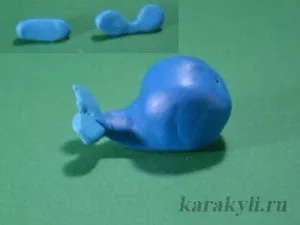 Кіт і дельфін - ліплення з пластиліну, каракулі