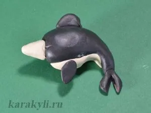 Кіт і дельфін - ліплення з пластиліну, каракулі