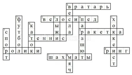Кросворди про спорт з відповідями для початкової школи, 3-4 клас (спорт) Кросворди про спорт з відповідями для початкової школи, 3-4 клас
