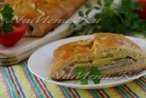 Кулеб'яка з м'ясом і картоплею, рецепт з фото (жовток) Кулеб'яка з м'ясом і картоплею, рецепт з фото