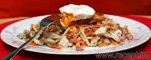 Курка з овочами, 1 рецепт (яйце-пашот) Курка з овочами, 1 рецепт