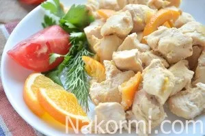 Курка, запечена з апельсинами в мультиварці рецепт з фото