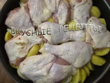 Курка з картоплею та грибами - покроковий рецепт з фото, смачні рецепти (запечена курка) Курка з картоплею та грибами - покроковий рецепт з фото, смачні рецепти