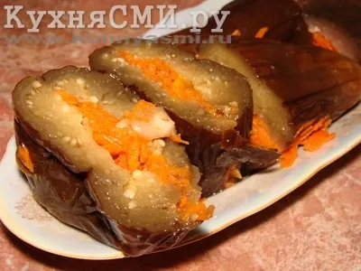 Квашені баклажани фаршировані морквою (морквою) Квашені баклажани фаршировані морквою