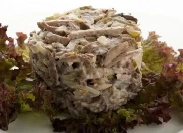 Кращі рецепти, як зробити салат - мисливський - з грибами і куркою (мисливський) Кращі рецепти, як зробити салат - мисливський - з грибами і куркою