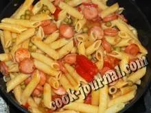 Макарони з сосисками і помідорами рецепт з фото (макарони з сосисками помідорами рецепт фото фотографії картинки спосіб приготування складу інгредієнти як готувати смачні страви блюдо) Макарони з сосисками і помідорами рецепт з фото