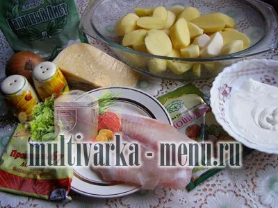 Морський язик в духовці з картоплею під сиром, другі страви (риба з картоплею в духовці) Морський язик в духовці з картоплею під сиром, другі страви