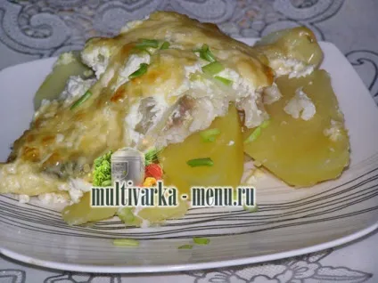 Морський язик в духовці з картоплею під сиром, другі страви (картоплею) Морський язик в духовці з картоплею під сиром, другі страви
