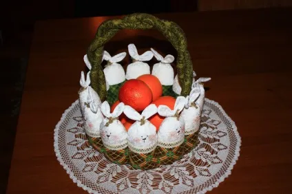 Великодній кошик з зайцями - ярмарок майстрів - ручна робота, handmade (фетр) Великодній кошик з зайцями - ярмарок майстрів - ручна робота, handmade