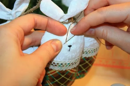 Великодній кошик з зайцями - ярмарок майстрів - ручна робота, handmade (тканина бавовна) Великодній кошик з зайцями - ярмарок майстрів - ручна робота, handmade