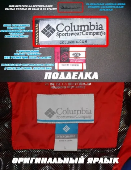 Оригінальний одяг від фірми columbia відрізняємо підробку від оригіналу (огляд товару) Оригінальний одяг від фірми columbia відрізняємо підробку від оригіналу