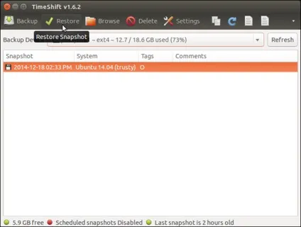 Відкат системи ubuntu, losst