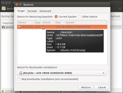 Відкат системи ubuntu, losst