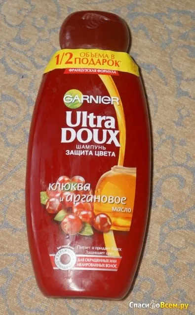 Відгук про шампунь garnier ultra doux - захист кольору - журавлина і Арганова масло хороший шампунь для