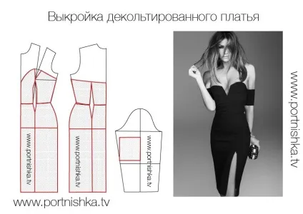 Сукня з декольте форма як зшити просто і швидко (поставте крапку проведіть) Сукня з декольте форма як зшити просто і швидко