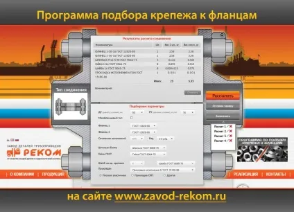 Розроблено програму та web-додаток з підбору кріпильних виробів до фланцевих з'єднань